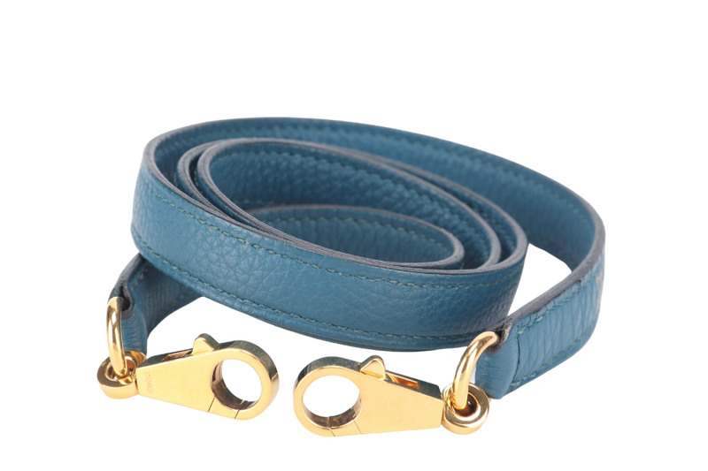 HERMES KELLY 28 BLUE COLVERT TOGO GOLD HARDWARE STAMP Q (YEAR 2013) WITH KEYS, LOCK, STRAPS AND DUST COVER
