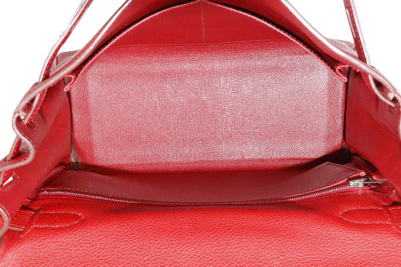 HERMES KELLY 28 RETOURNE ROUGE GRENAT TOGO LEATHER PHW STAMP M SQUARE (2009) NO DUST COVER