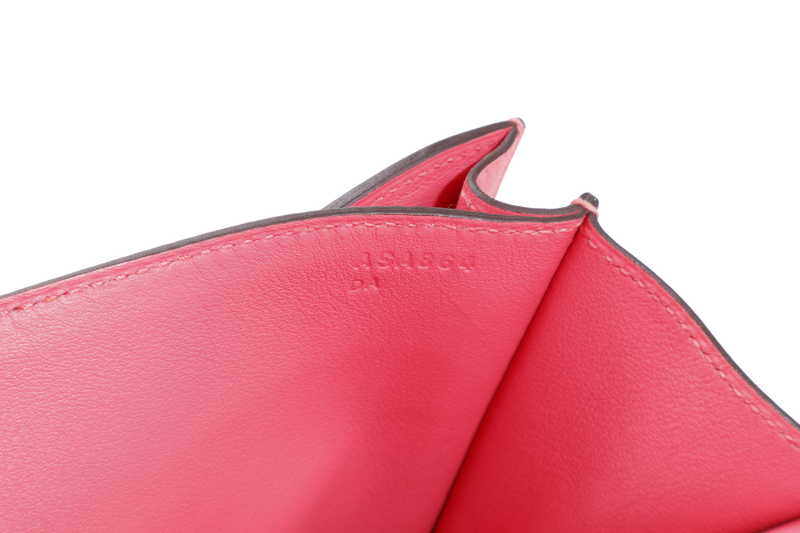 HERMES CONSTANCE 18 STAMP A (YEAR 2017) ROSE AZALEE SWIFT LEATHER SILVER HARDWARE WITH DUST COVER