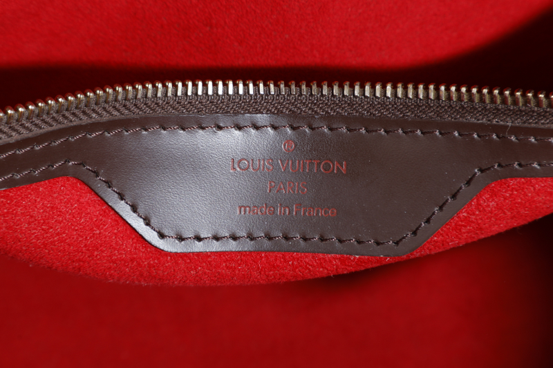 LOUIS VUITTON HAMPSTEAD MM SHOULDER BAG DAMIER EBENE CANVAS GOLD HARDWARE WITH DUST COVER