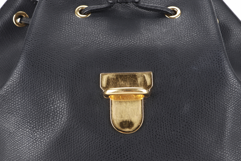 FENDI VITELLO CRUISE F IS FENDI BACKPACK (8BZ043) BLACK LEATHER GOLD HARDWARE WITH DUST COVER