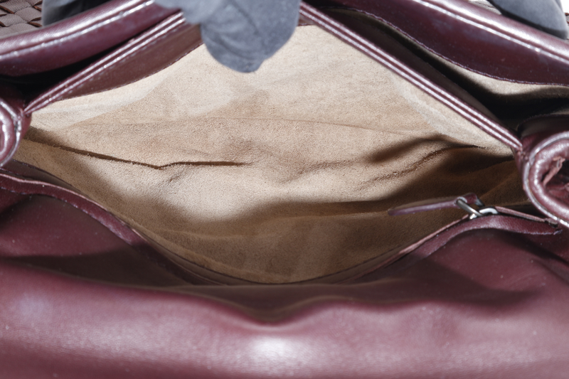 BOTTEGA VENETA NAPPA INTRECCIATO OLIMPIA SHOULDER BAG SMALL BROWN LEATHER GOLD HARDWARE NO DUST COVER