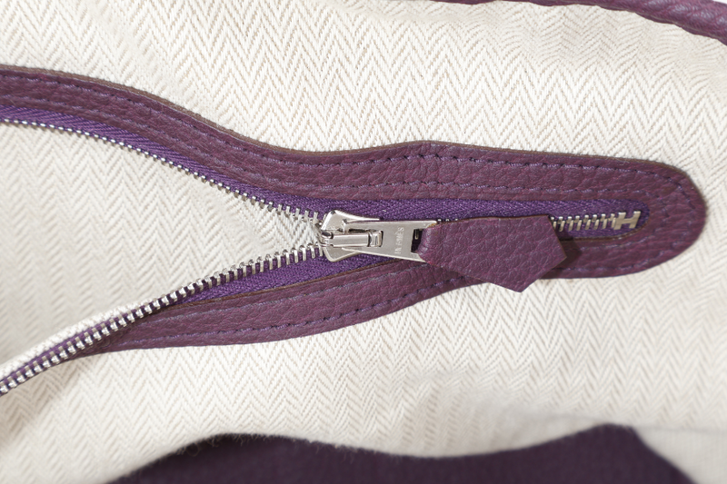 HERMES GARDEN PARTY 36 STAMP O (YEAR 2011) PRUNE COLOUR NEGONDA LEATHER SILVER HARDWARE WITH DUST COVER