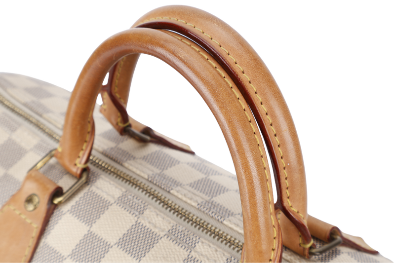 LOUIS VUITTON SPEEDY 35 DAMIER AZUR CANVAS GOLD HARDWARE WITH DUST COVER