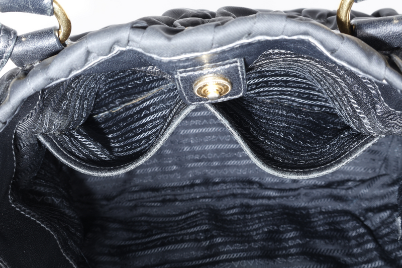 PRADA B1789M TESSUTO GAUFRE BLACK NYLON WITH CARD, STRAPS AND DUST COVER