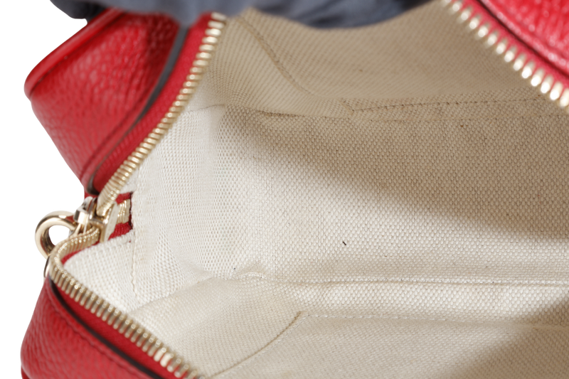 GUCCI SOHO DISCO CROSSBODY RED CALF LEATHER GOLD HARDWARE NO DUST COVER