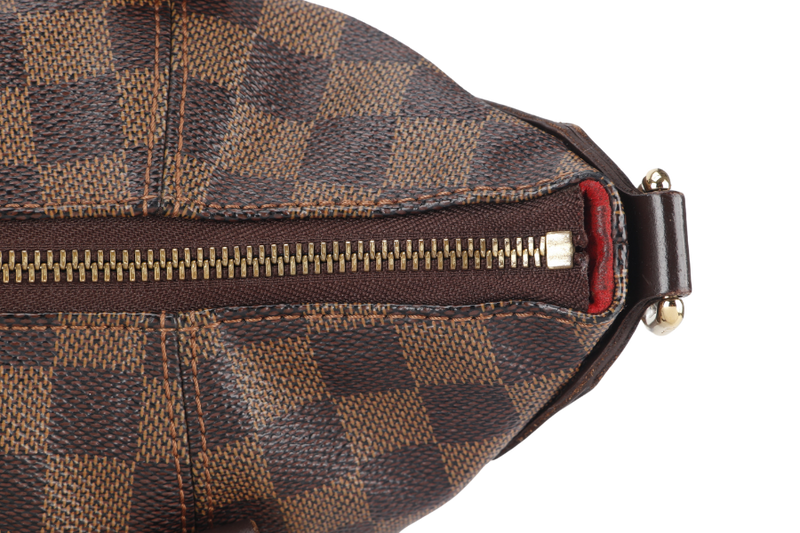 LOUIS VUITTON EVORA DAMIER EBENE CANVAS GOLD HARDWARE WITH STRAPS AND DUST COVER