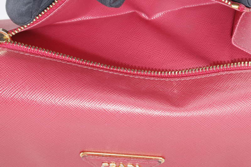 PRADA LONG WALLET PINK SAFFIANO LEATHER GOLD HARDWARE WITH BOX