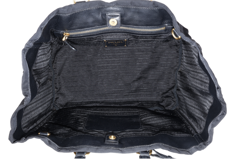 PRADA BN1995 NYLON TOTE NERO WITH CARD NO DUST COVER