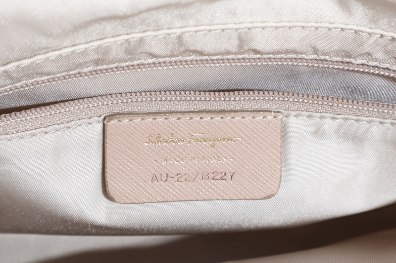 SALVATORE FERRAGAMO PINK CANVAS LEATHER CROSSBODY BAG GOLD HARDWARE NO DUST COVER