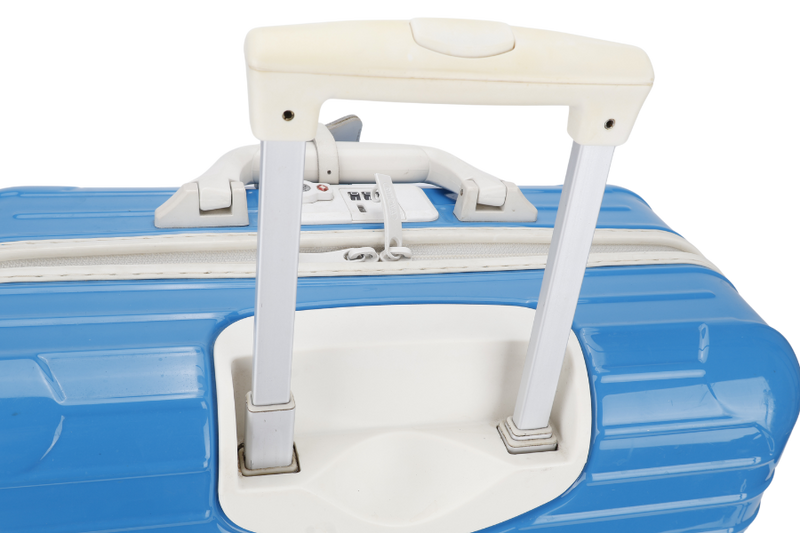 RIMOWA ORIGINAL COMPACT 19_ SQUARE LUGGAGE LIGHT BLUE POLYCARBONATE SILVER HARDWARE