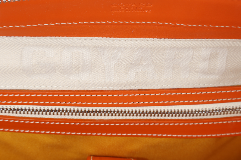 GOYARD SAC MARINE GALANTE GM ORANGE GOYARDINE CANVAS SILVER HARDWARE WITH DUST COVER