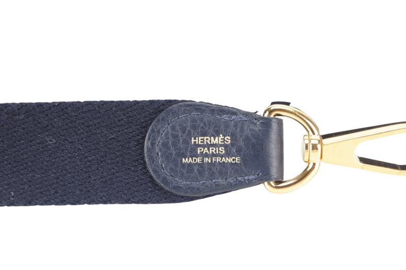 HERMES MINI EVELYN TPM BLUE NUIT CLEMENCE GOLD HARDWARE STAMP C (2018) WITH DUST COVER