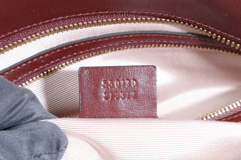 GUCCI GG MARMONT ARLI HANDBAG (550130) MAROON LEATHER GOLD HARDWARE NO DUST COVER