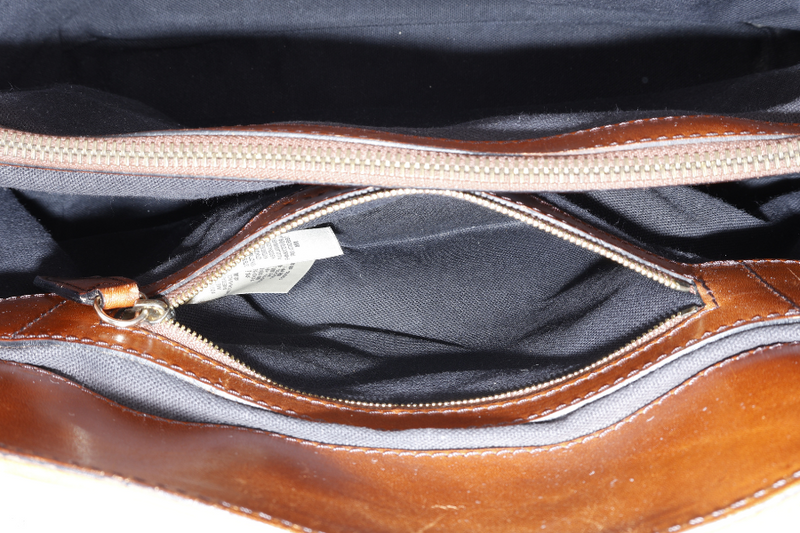 BURBERRY LYNHER CHECK BRIDLE LEATHER TOTE WITH DUST COVER