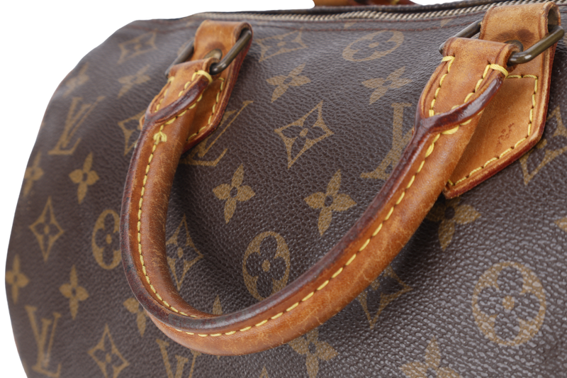 LOUIS VUITTON SPEEDY 30 BROWN MONOGRAM CANVAS GOLD HARDWARE NO DUST COVER