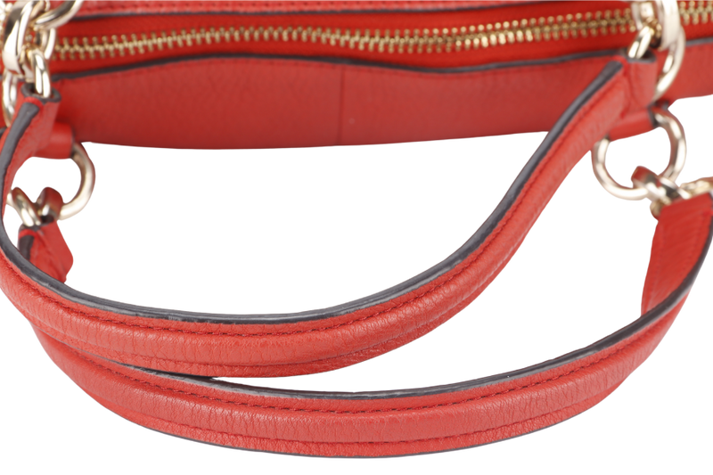 COACH F36675 SMALL KELSEY SATCHEL BRIGHT ORANGE CARMINE PEBBLE LEATHER
