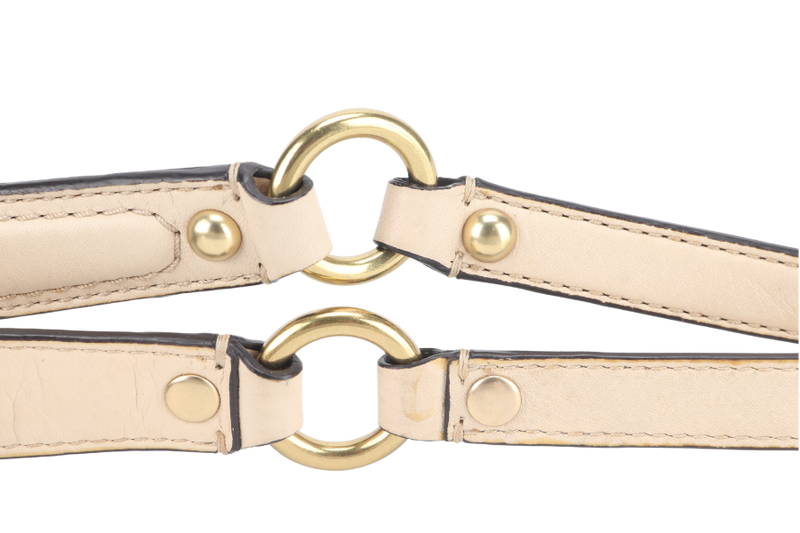 COACH MADISON SATCHEL (15942) BEIGE LEATHER GOLD HARDWARE WITH LEATHER STRAPS AND DUST COVER