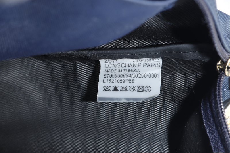 LONGCHAMP LE PLIAGE SMALL NAVY BLUE CANVAS GOLD HARDWARE NO DUST COVER