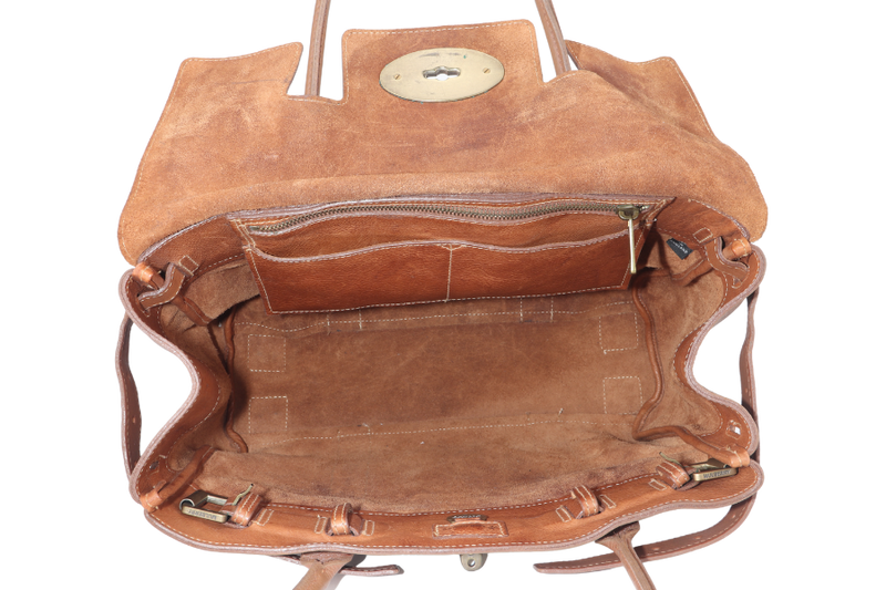 MULBERRY BAYSWATER TOTE BAG BROWN LEATHER GOLD HARDWARE WITH DUST COVER