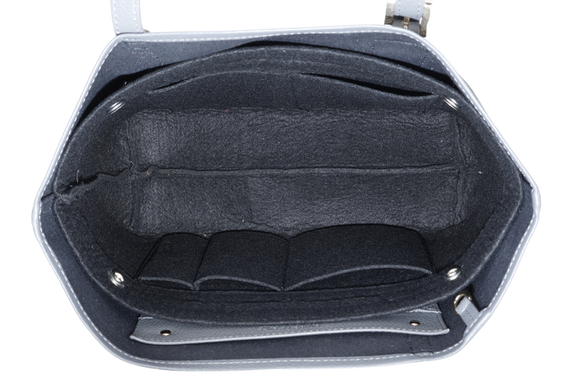 FAURE LE PAGE DAILY BATTLE TOTE GREY CANVAS SILVER HARDWARE 1905 WITH BAG ORGANISER