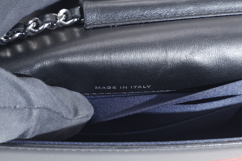 CHANEL AIRLINES WOC BLACK LEATHER SILVER HARDWARE (2240xxxx) WITH DUST COVER