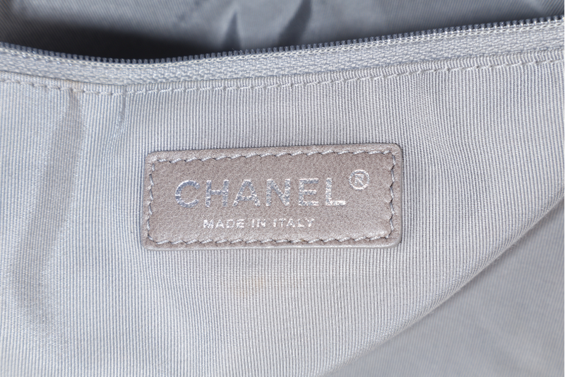 CHANEL TIMELESS SOFT SHOPPER TOTE BLUE CAVIAR LEATHER SILVER HARDWARE (1277xxxx) WITH DUST COVER