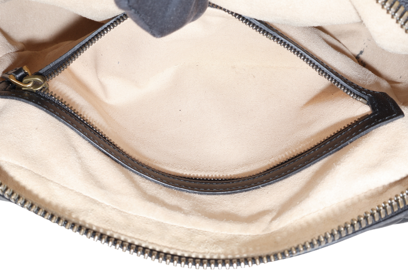 GUCCI GG MARMONT SQUARE BELT BAG BLACK LEATHER GOLD HARDWARE NO DUST COVER