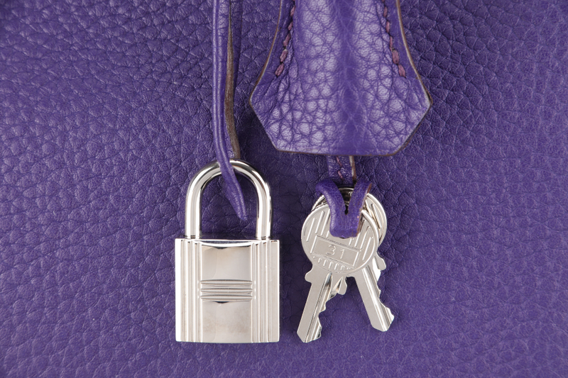 HERMES BIRKIN 35 IRIS TOGO SILVER HARDWARE STAMP N (YEAR 2010) WITH DUST COVER, PADLOCK AND KEYS
