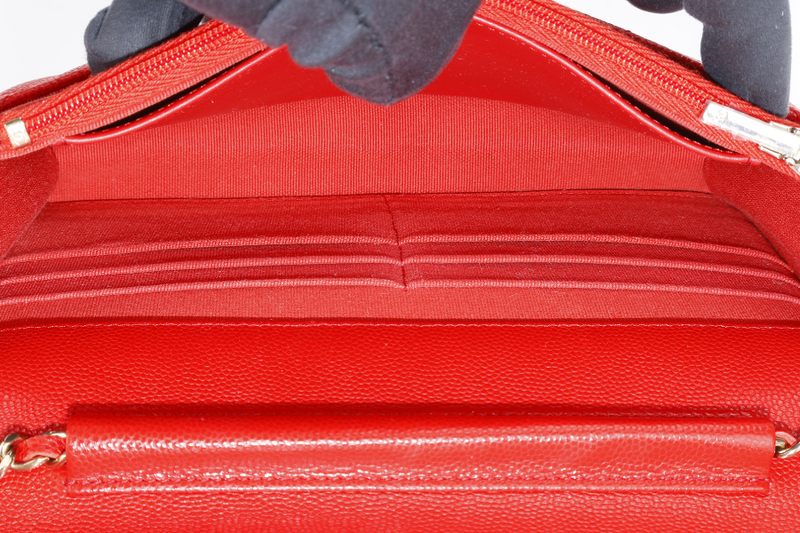 CHANEL CLASSIC WOC RED CAVIAR GOLD HARDWARE (GA17xxxx) WITH DUST COVER, BOX AND PAPER BAG