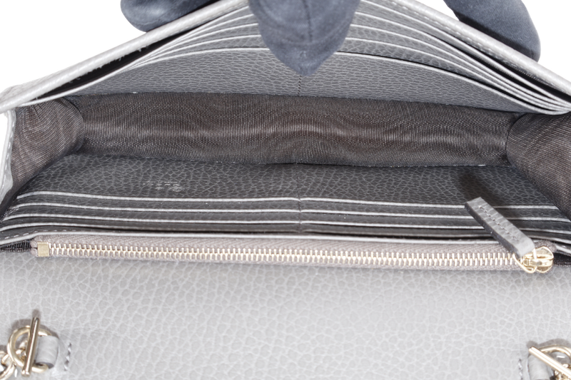 GUCCI INTERLOCKING G W.O.C GREY LEATHER GOLD HARDWARE NO DUST COVER