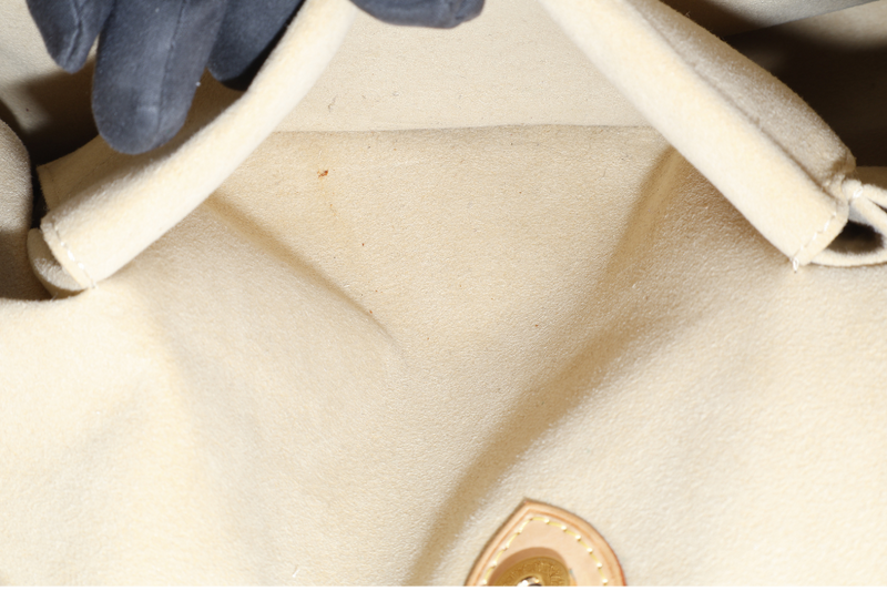 LOUIS VUITTON N55215 GALLIERA PM DAMIER AZUR CANVAS HOBO BAG GOLD HARDWARE WITH DUST COVER