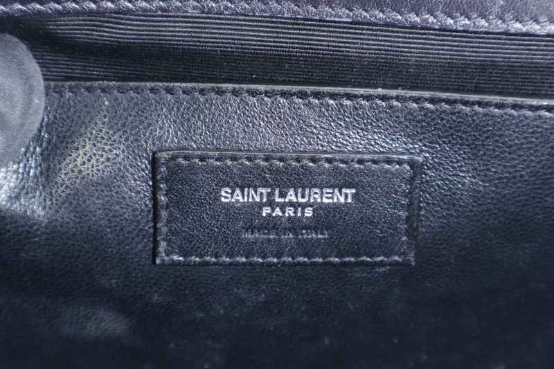 YVES SAINT LAURENT (YSL) SULPICE CROSSBODY NAVY SUEDE LEATHER BAG SILVER HARDWARE NO DUST COVER