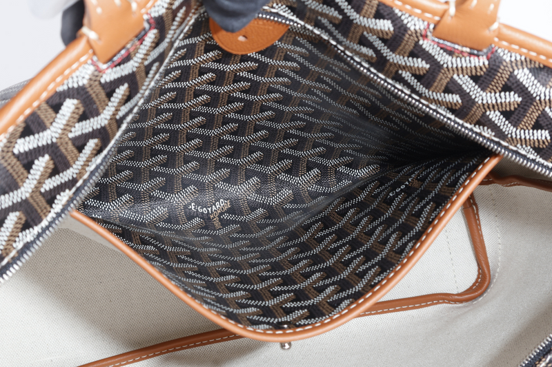 GOYARD ARTOIS PM BAG BLACK AND TAN COLOR WITH DUST COVER