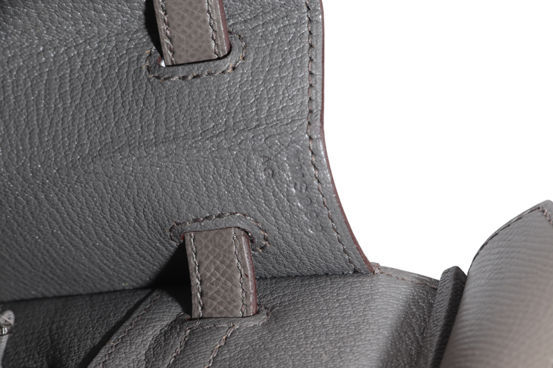HERMES BIRKIN 25 SELLIER GRIS ETAIN EPSOM SILVER HARDWARE STAMP Y (YEAR 2020) WITH DUST COVER