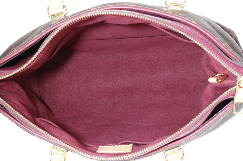 LOUIS VUITTON PALLAS MM MONOGRAM CERISE INTERIOR CANVAS GOLD HARDWARE WITH STRAPS AND DUST COVER