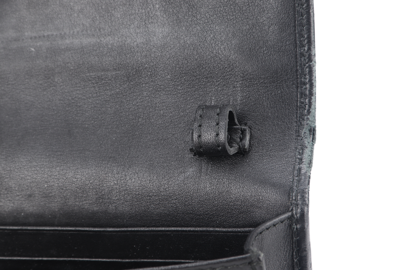 GUCCI MICROGUCCISIMA CROSSBODY WALLET BLACK LEATHER GOLD HARDWARE NO DUST COVER