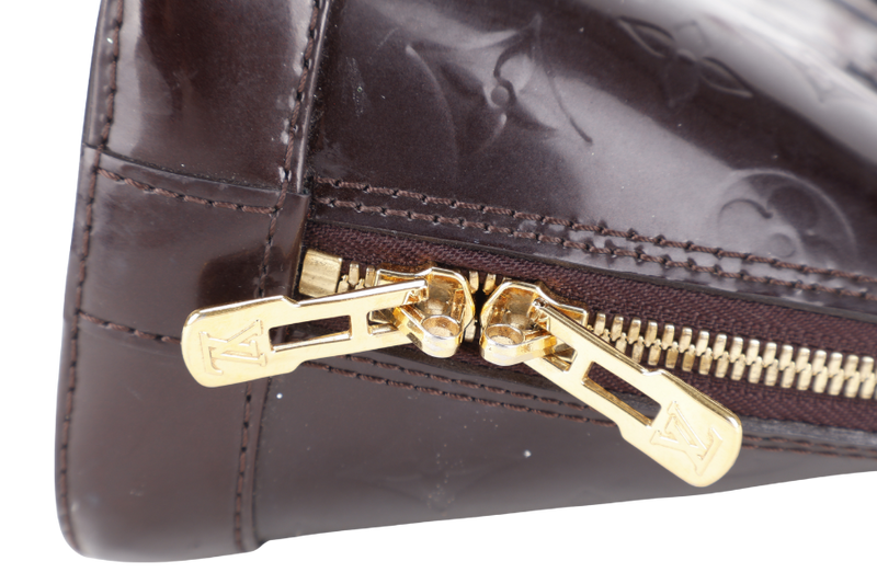 LOUIS VUITTON ALMA BB AMARANTE VERNIS (M12173) GOLD HARDWARE WITH LOCK&KEYS , DUST COVER, STRAPS AND BOX