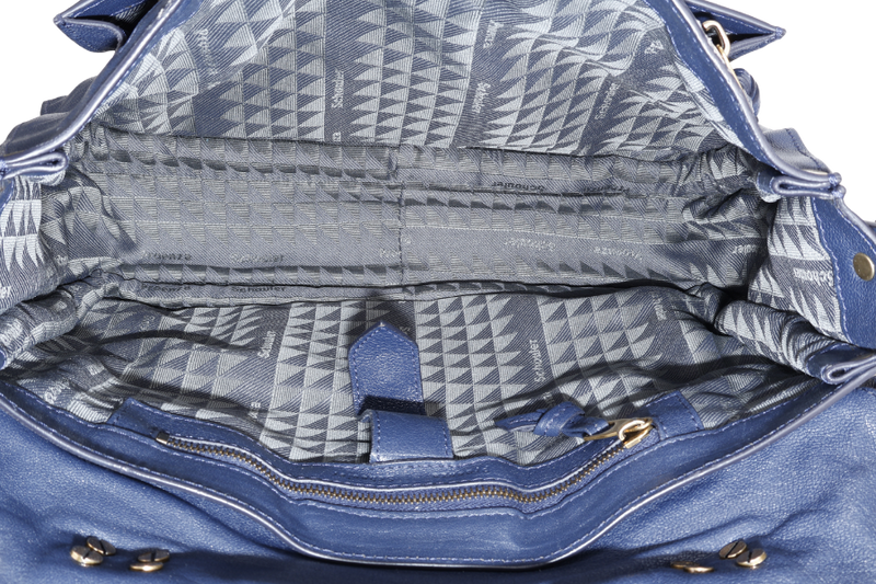 PROENZA SCHOULER PS 1 MEDIUM NAVY BLUE GOLD HARDWARE WITH STRAPS AND DUST COVER