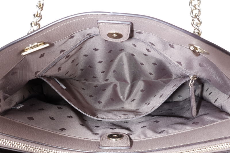 KATE SPADE JORDYN CHAIN SHOULDER BAG LIGHT PURPLE LARGE LEATHER SILVER HARDWARE NO DUST COVER