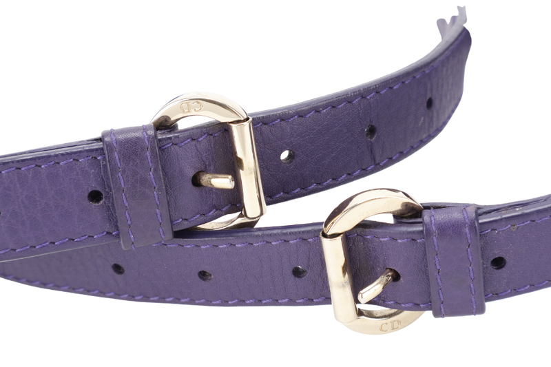 CHRISTIAN DIOR GRANVILLE PURPLE CALF LEATHER GOLD HARDWARE 17-BO-0173 WITH DUST COVER AND STRAPS