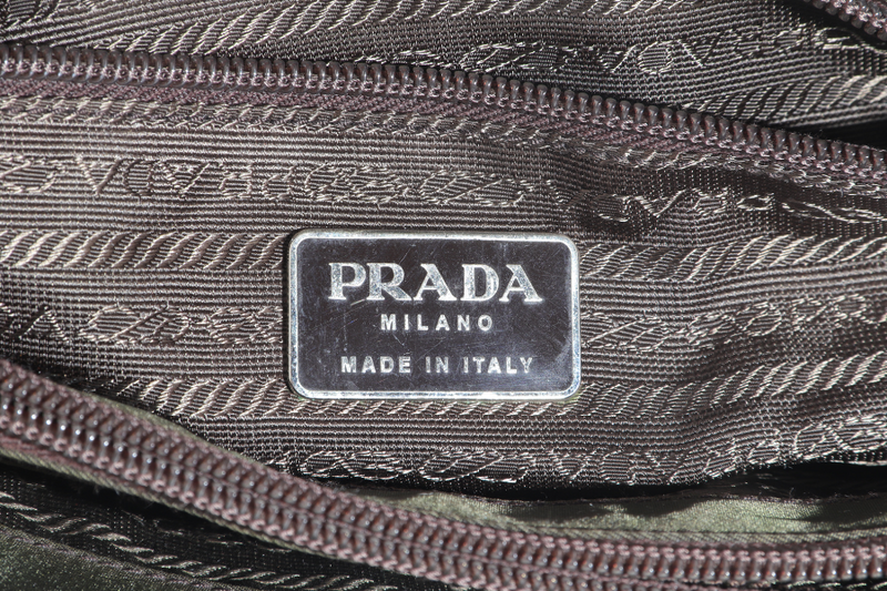 PRADA B3864 TESSUTO CITY NYLON GREEN TOTE BAG WITH CARD NO DUST COVER