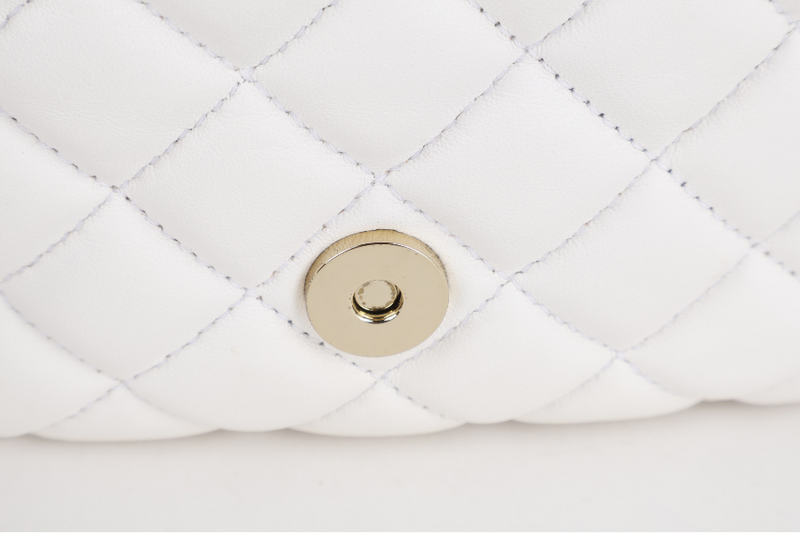 VERSACE MEDUSA SMALL WHITE NAPPA QUILTED LEATHER CROSSBODY GOLD HARDWARE WITH DUST COVER