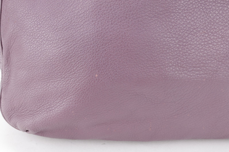 GUCCI G WAVE LEATHER HOBO PURPLE CALF LEATHER SILVER HARDWARE WITH DUST COVER AND STRAPS