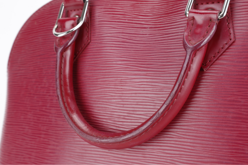 LOUIS VUITTON ALMA PM FUSCHIA EPI LEATHER SILVER HARDWARE WITH LOCK & KEYS NO DUST COVER