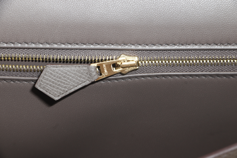 HERMES CONSTANCE 24 GRIS ETAIN EPSOM LEATHER GOLD HARDWARE STAMP D (YEAR 2019) WITH DUST COVER