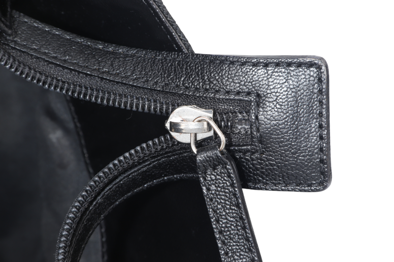 CHANEL PARIS BIARRITZ TOTE BAG (1139xxxx) LARGE BLACK CALFSKIN SILVER HARDWARE NO DUST COVER