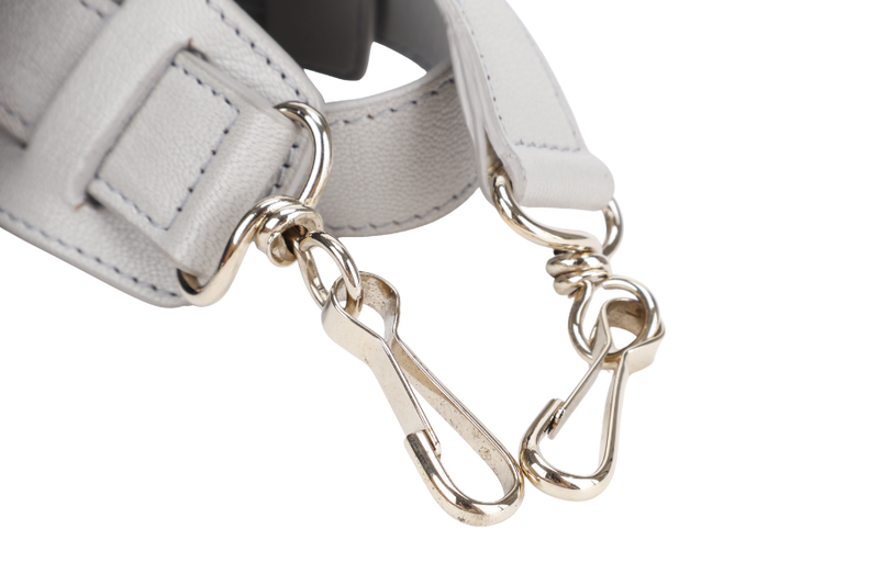 BALENCIAGA CITY EDGE LIGHT GREY LEATHER GOLD HARDWARE WITH STRAPS AND DUST COVER