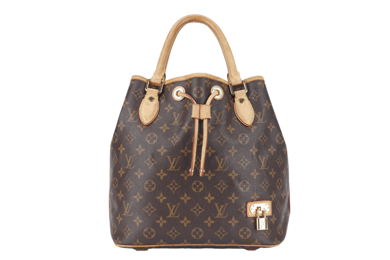 LOUIS VUITTON EDEN NOE 2WAYS BAG (M43520) BROWN MONOGRAM CANVAS GOLD HARDWARE WITH STRAP AND DUST COVER