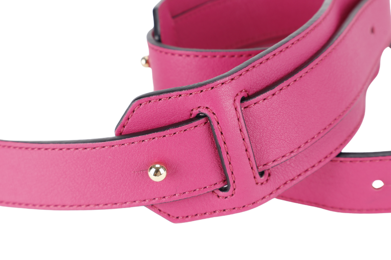 LOEWE PUZZLE EDGE FUSHIA MEDIUM CALFSKIN LEATHER GOLD HARDWARE WITH SLING AND DUST COVER